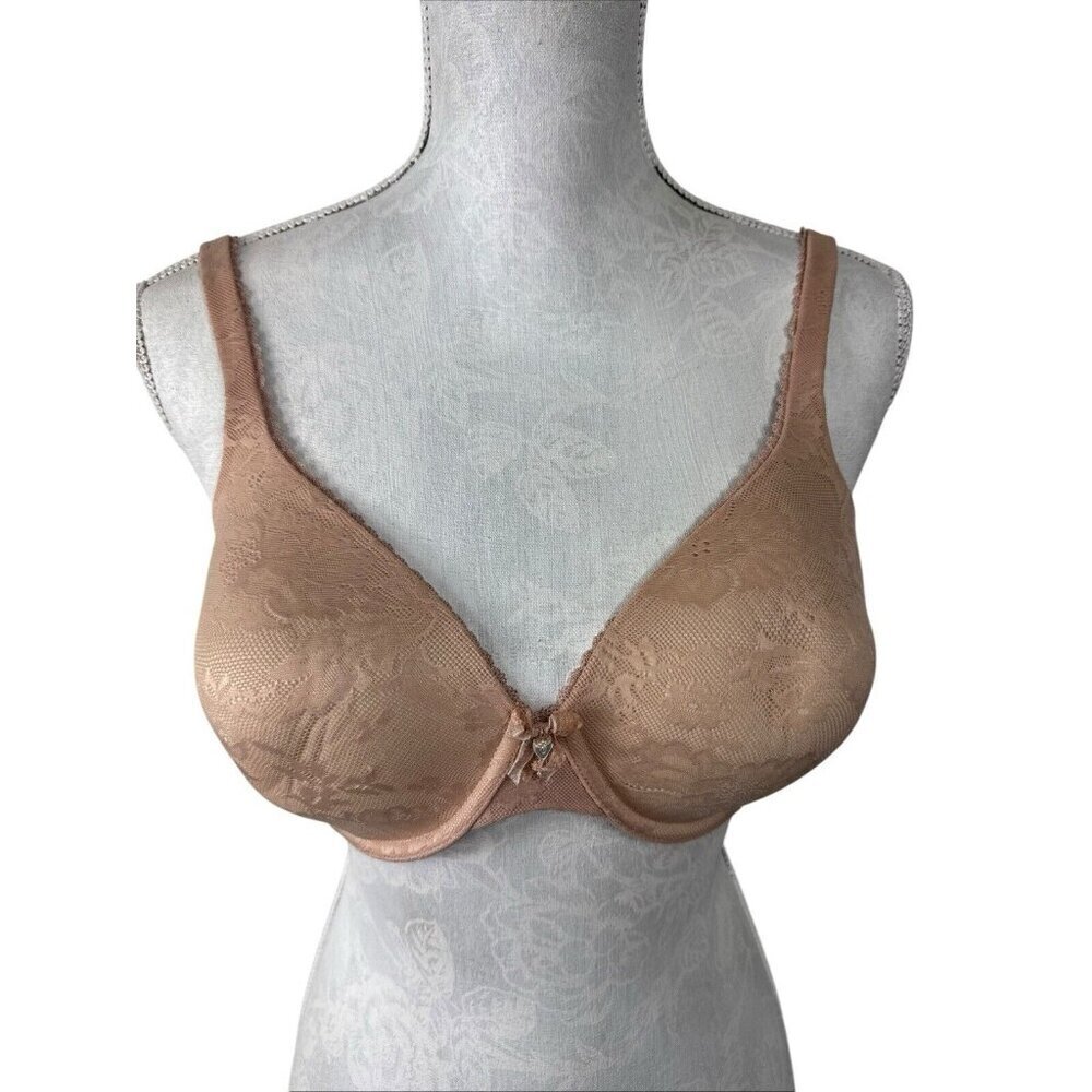 Victoria’s Secret Women's 34DD Lined Perfect Coverage Bra Beige Underwire